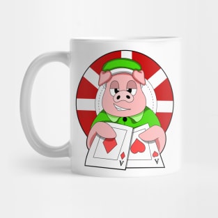 Pig at Poker with Cards Mug